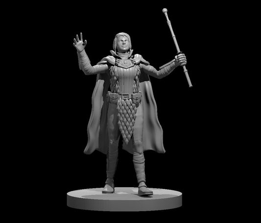 Human Female Eldritch Warlock (Short Staff) – RPG Miniature for Dungeons & Dragons, Pathfinder, and Tabletop RPGs