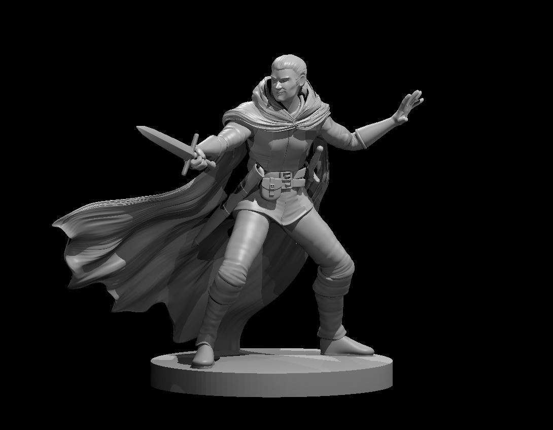 Human Male Rogue (Sword) – RPG Miniature for Dungeons & Dragons, Pathfinder, and Tabletop RPGs