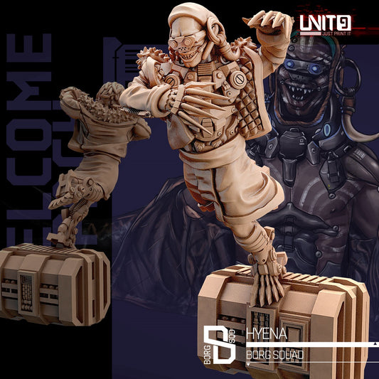 Borg Squad – Hyena – Unit9 Resin Miniature | Cyberpunk Strike Operative