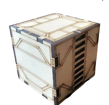 Red Veil Shipping Container - MDF Terrain Kit for Infinity, Warhammer 40k, and Sci-Fi Tabletop Games - Blacksheep Industries Laser & Design