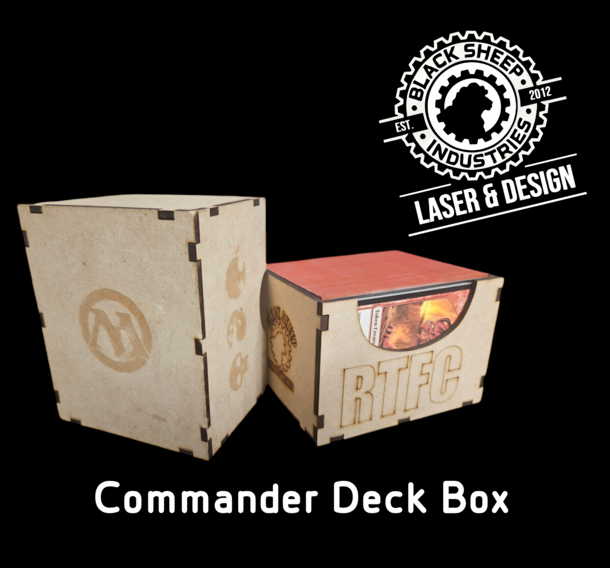 MTG Commander Deck Box - Blacksheep Industries Laser & Design