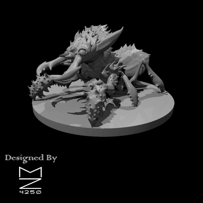 3D-rendered Ankheg Miniature designed by MZ4250 for tabletop RPGs like Dungeons & Dragons and Pathfinder, showcasing intricate details and burrowing pose on a round base.