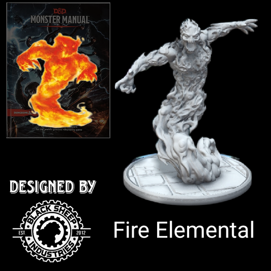 Fire Elemental D&D Miniature – Stunning Custom Design by Blacksheep Industries