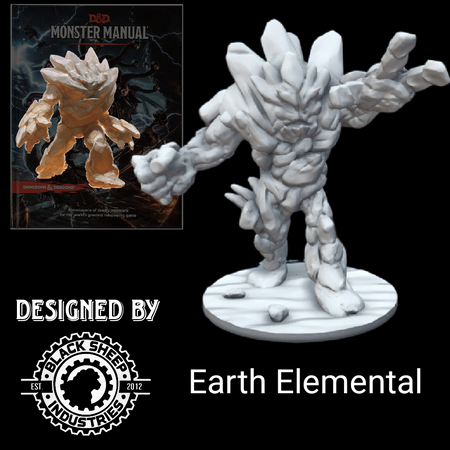 d&d elemental monsters Earth Elemental – RPG Miniature for D&D & Pathfinder | BSI