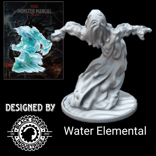 Water Elemental D&D Miniature – Dynamic Custom Design by Blacksheep Industries