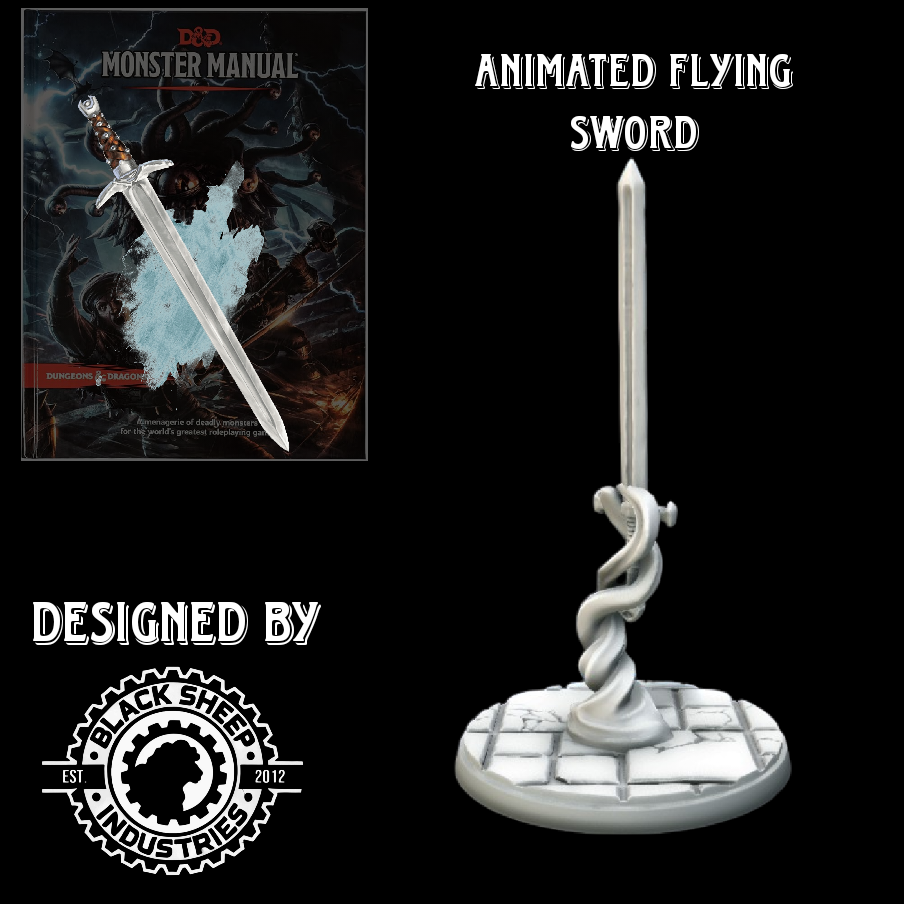 d&d flying monsters Animated Flying Sword – RPG Miniature for D&D & Pathfinder | BSI