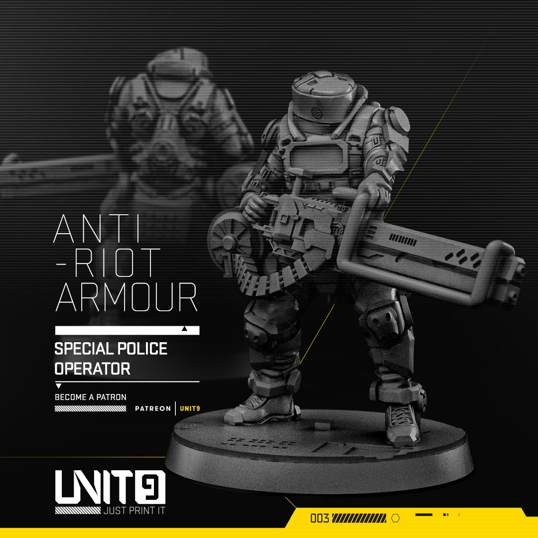 Black Site Forces - Anti Riot Armor – Unit9 Resin Miniature | Special Police Operator