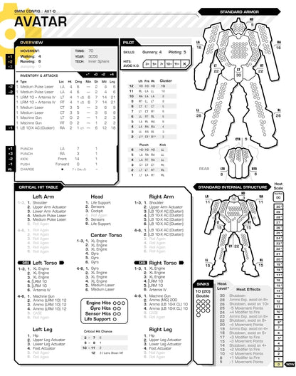 Avatar AV1-O BattleTech