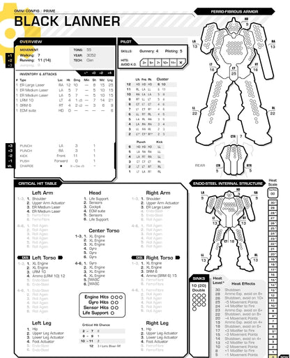 BKL Black Lanner Prime BattleTech Miniature