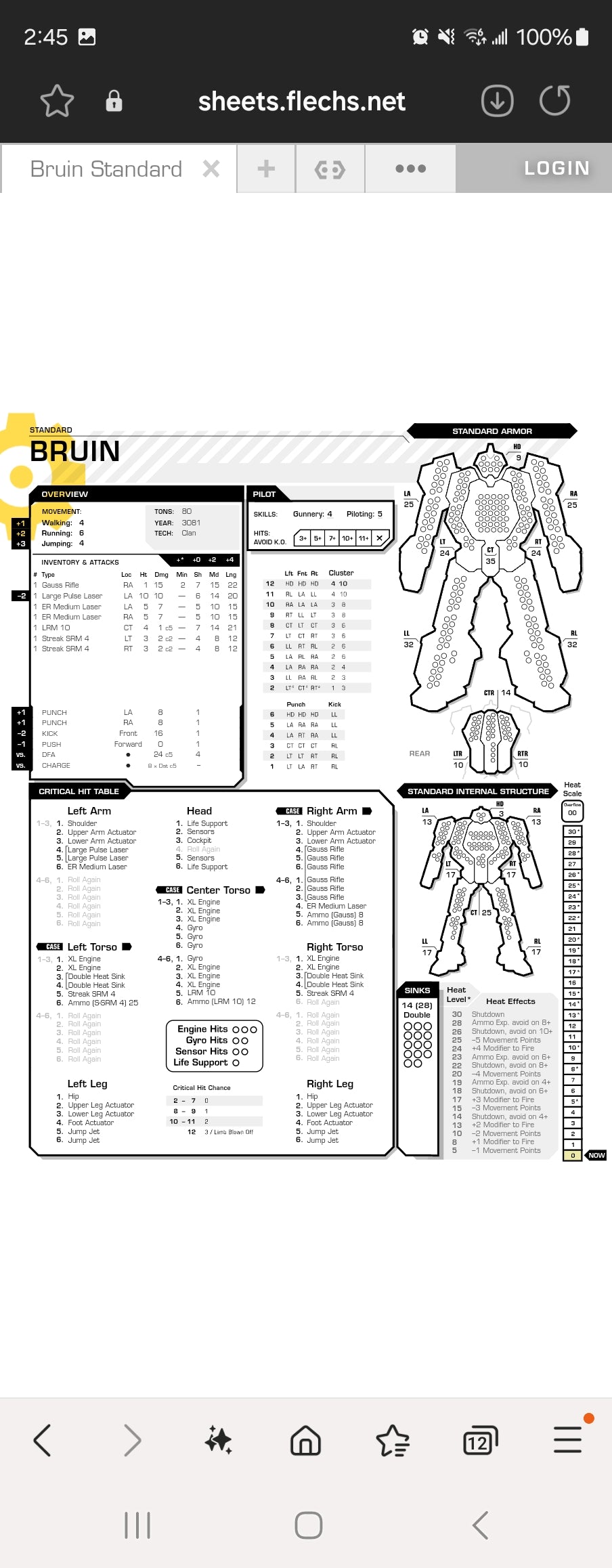 Bruin BattleTech Miniature – Tactical Strength for BattleTech