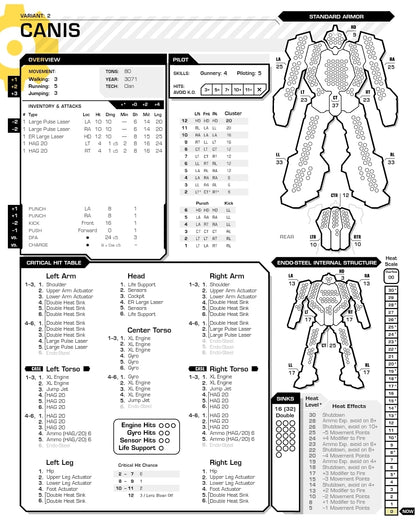 Canis BattleMech Miniature