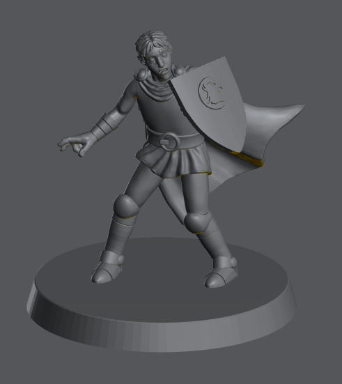 Human Male Knight Defender (Shield) – RPG Miniature for Dungeons & Dragons, Pathfinder, and Tabletop RPGs