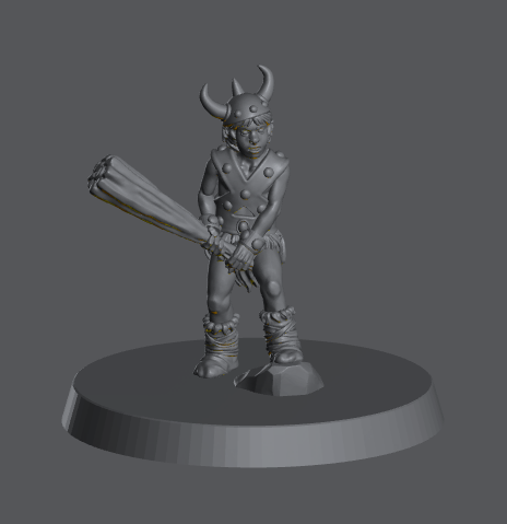 Human Male Young Barbarian (Club) – RPG Miniature for Dungeons & Dragons, Pathfinder, and Tabletop RPGs