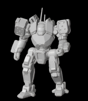 3D model of the Arctic Cheetah (Hankyu) BattleMech for BattleTech, highlighting its sleek design and weapon mounts.