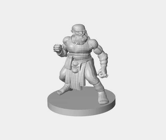 Dwarf Monk Miniature – Master of Discipline and Strength for RPG Adventures