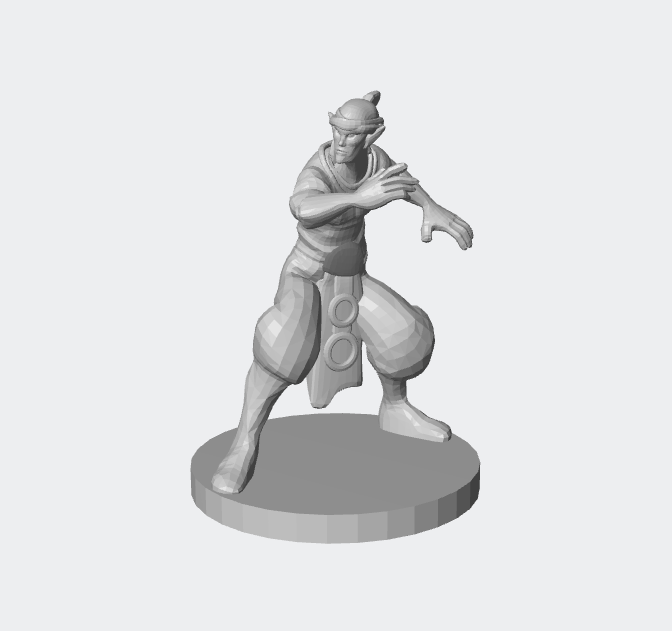 Elven Monk Miniature – Graceful Master of Martial Arts for RPG Adventures