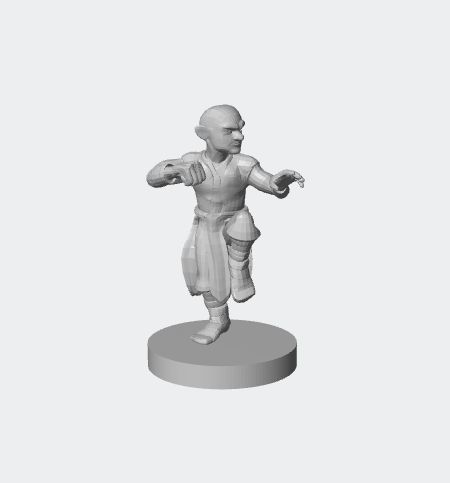 Gnome Male Monk Miniature – Agile and Resilient Fighter for RPG Adventures