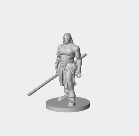 Half-Orc Male Monk Miniature – Strength and Serenity for RPG Adventures