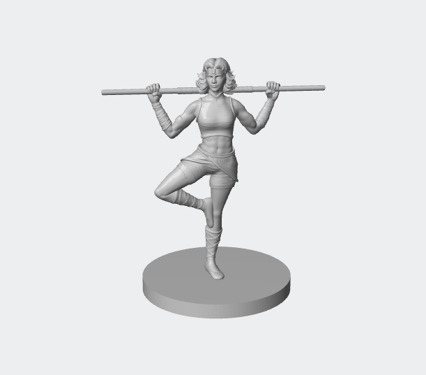 Human Female Monk Miniature – Graceful Warrior for RPG Adventures