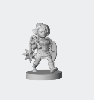 Gnome Female Paladin Miniature – Courageous Protector for RPG Adventures