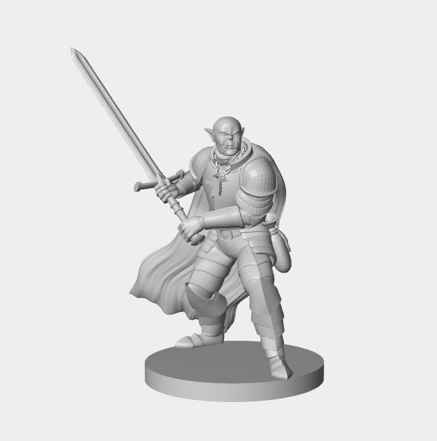 Half-Orc Paladin Miniature – Noble Warrior for RPG Adventures