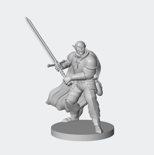 Half-Orc Paladin Miniature – Noble Warrior for RPG Adventures