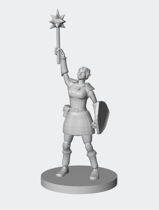 Human Female Paladin Miniature – Radiant Defender for RPG Adventures