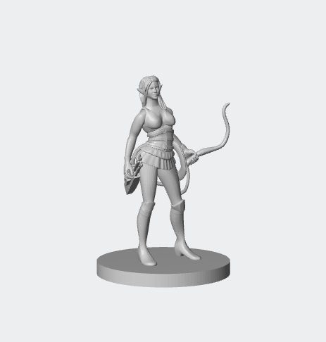 Elven Female Ranger Miniature – Agile Huntress for RPG Adventures