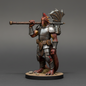 Silver Dragonborn War Cleric (Axe–Maul Combo) – RPG Miniature for Dungeons & Dragons, Pathfinder, and Tabletop RPGs