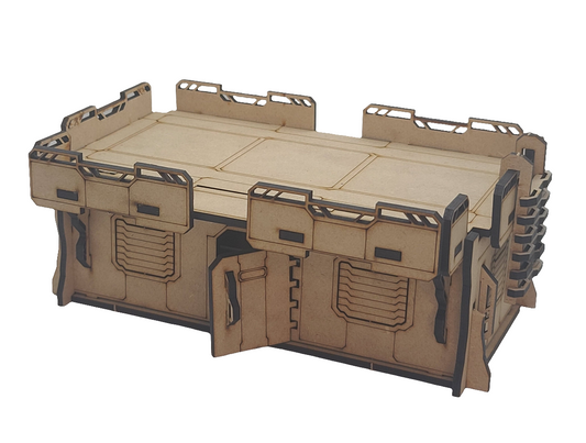 Industrial Stacks 2x1 with Balcony - Modular Building for Dynamic Tabletop Wargaming - Blacksheep Industries Laser & Design