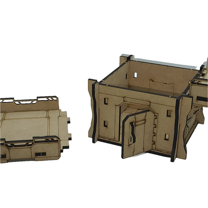 Industrial Stacks 1x1 Building - Modular Kit for Tabletop Wargaming - Blacksheep Industries Laser & Design