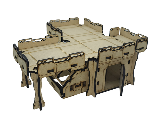 Industrial Stacks 1x1 L-Shape Alt Roof Add-On Kit - Modular Expansion for Tabletop Wargaming - Blacksheep Industries Laser & Design