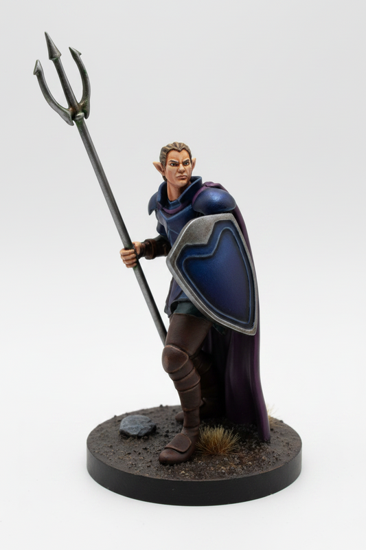 Elf Male Cleric of Tempest (Trident) – RPG Miniature for Dungeons & Dragons, Pathfinder, and Tabletop RPGs