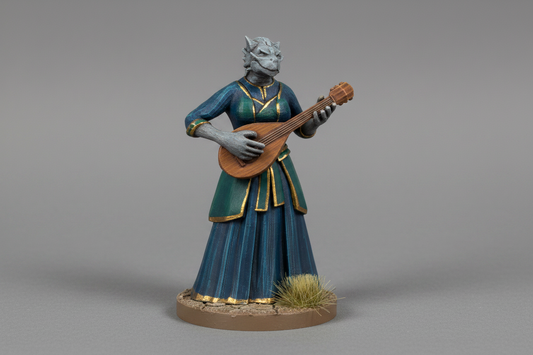 Dragonborn Female Bard (Lute) – RPG Miniature for Dungeons & Dragons, Pathfinder, and Tabletop RPGs