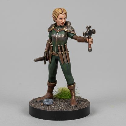 Gnome Female Cleric (Holy Symbol) – RPG Miniature for Dungeons & Dragons, Pathfinder, and Tabletop RPGs