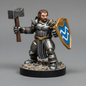 Halfling Male Cleric (Warhammer & Shield) – RPG Miniature for Dungeons & Dragons, Pathfinder, and Tabletop RPGs