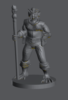 Gold Dragonborn Male Druid (Staff) – RPG Miniature for Dungeons & Dragons, Pathfinder, and Tabletop RPGs