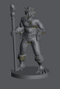 Gold Dragonborn Male Druid (Staff) – RPG Miniature for Dungeons & Dragons, Pathfinder, and Tabletop RPGs
