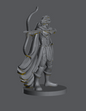 Dragonborn Female Ranger (Aiming Bow) – RPG Miniature for Dungeons & Dragons, Pathfinder, and Tabletop RPGs
