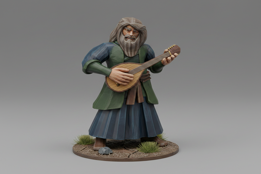 Dwarf Male Bard (Lute) – RPG Miniature for Dungeons & Dragons, Pathfinder, and Tabletop RPGs