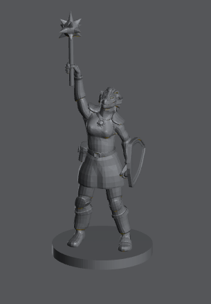 Dragonborn Female Paladin Cleric (Morning Star) – RPG Miniature for Dungeons & Dragons, Pathfinder, and Tabletop RPGs