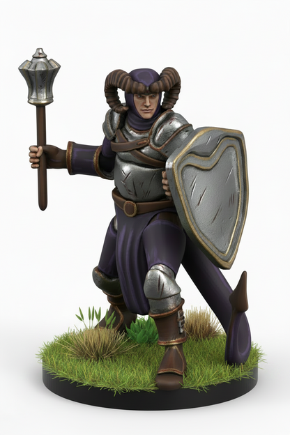Tiefling Male Cleric (War Mace) – RPG Miniature for Dungeons & Dragons, Pathfinder, and Tabletop RPGs