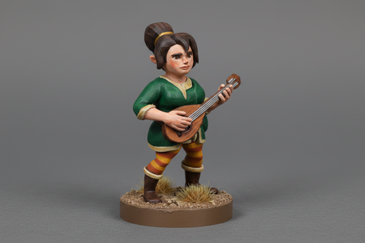 Halfling Female Bard (Lute) – RPG Miniature for Dungeons & Dragons, Pathfinder, and Tabletop RPGs