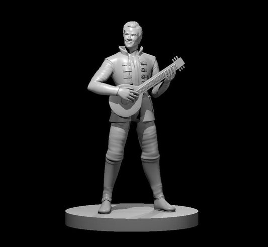 Human Male Bard with Lute - Blacksheep Industries Laser & Design