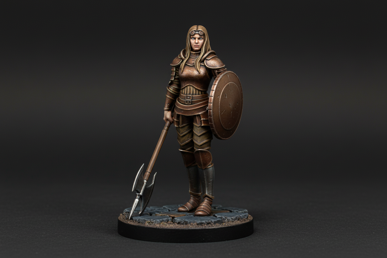 Human Female Artificer Fighter Miniature – RPG Miniature for Dungeons & Dragons, Pathfinder, and Tabletop RPGs