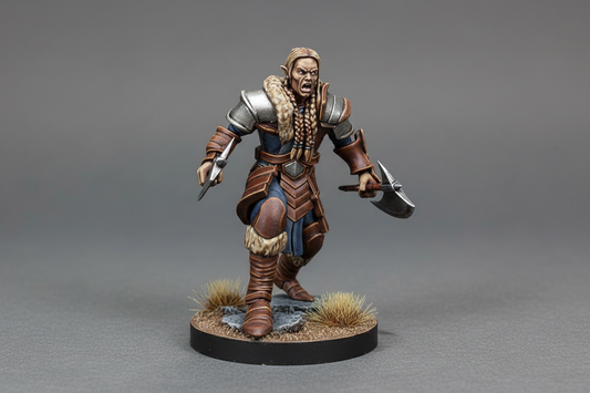 Elven Male Barbarian (Dual Axe-Wielding) Miniature – RPG Miniature for Dungeons & Dragons, Pathfinder, and Tabletop RPGs