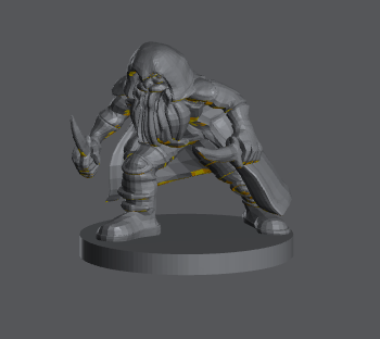 Dwarf Male Rogue (Dual Daggers) – RPG Miniature for Dungeons & Dragons, Pathfinder, and Tabletop RPGs