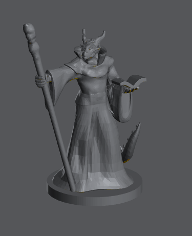 Dragonborn Male Wizard (Spellbook & Staff) – RPG Miniature for Dungeons & Dragons, Pathfinder, and Tabletop RPGs