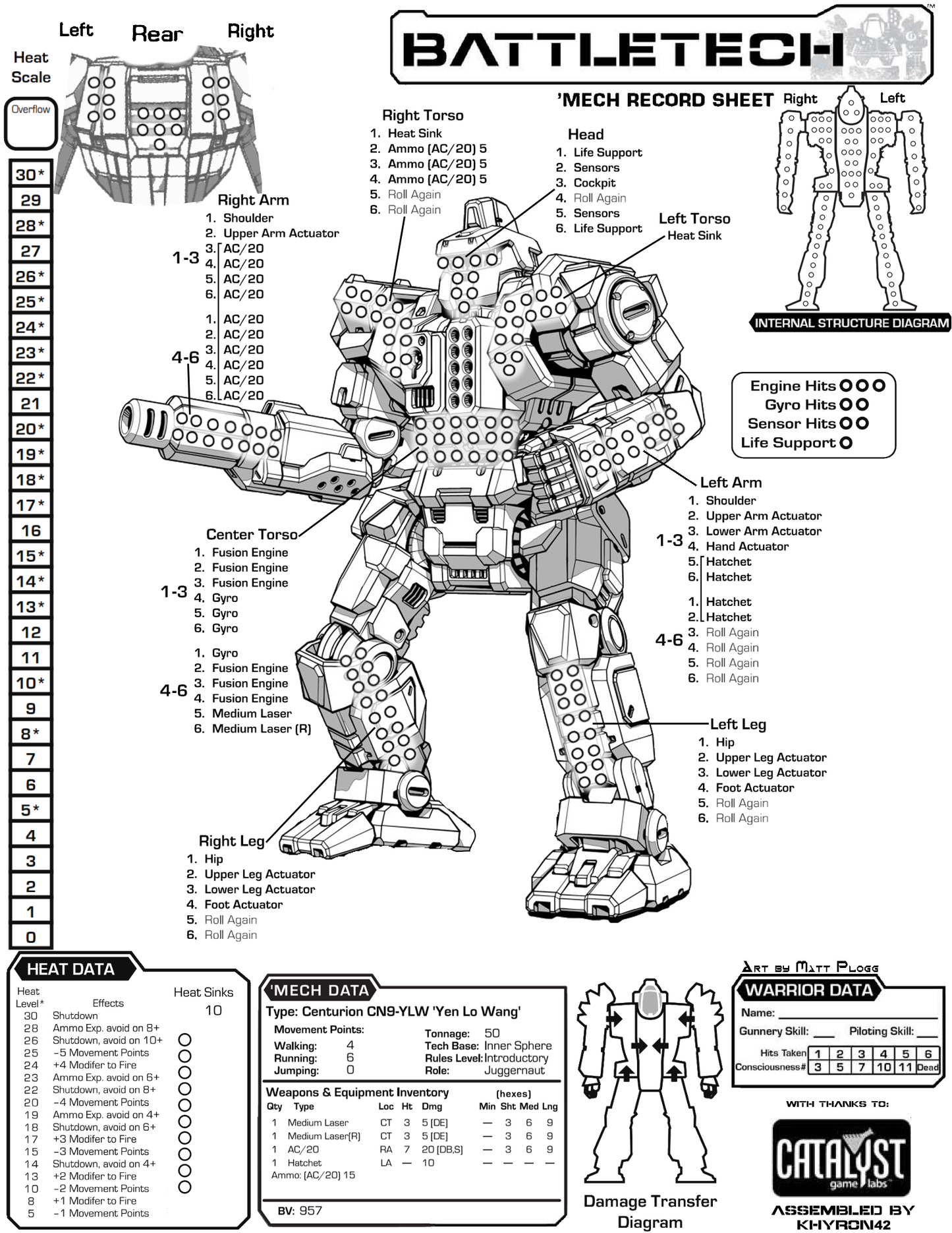 Centurion CN9-YLW – BattleTech Miniature Resin Printed Model | Inner Sphere Medium BattleMech