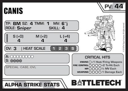 Canis Prime – BattleTech Miniature Resin Printed Model | Clan Assault OmniMech